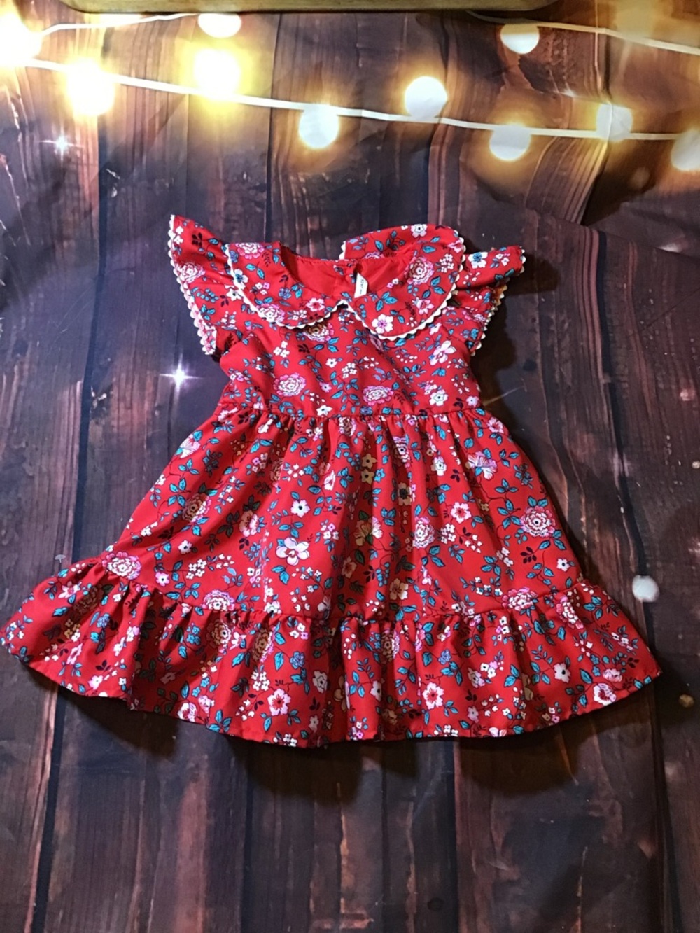 Janie and Jack floral flutter sleeve dress girls size 3